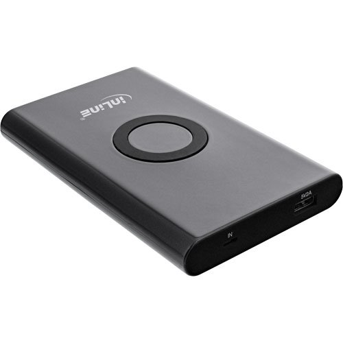 InLine 1477 Qi-Plate Powerbank 7000mAh drahtlos Charging induktiv laden und wiederaufladen schwarz - 2