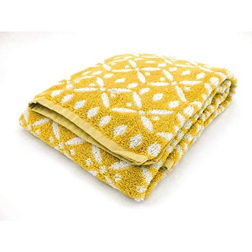Preisvergleich Produktbild HEUTE Set bestehend aus 1 Badetuch 70x130cm + 1 Handtuch 50x90cm + 2 Handschuhe JAKARTA 100% Baumwolle Gelb Kurkuma