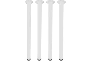 Jahof Adjustable Table Legs 75 cm, Metal Desk Legs with Extendable Foot Pad, Furniture Legs for DIY Desk, Home, Office, Ø50mm, Set of 4 (White)