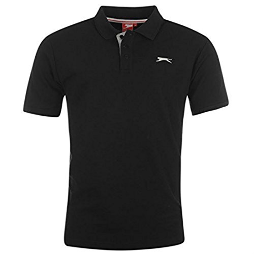 Polo de manga corta para hombre, de la marca Slazenger, Hombre, negro, Large