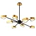 Produktbild DIEJUE Moderne Kronleuchter, 8 Köpfe Gold Metall Pendelleuchten LED Acryl Industrie Deckenleuchte für Wohnzimmer Studie Schlafzimmer, Gold