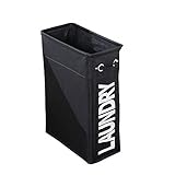 Panier à Linge Panier à Linge Mince Petit Panier à Linge étroit Panier à Linge Mince Panier à Linge Sale avec poignées Paniers repliables for Le Linge (Couleur : Noir, Taille : 40 * 20 * 55cm)