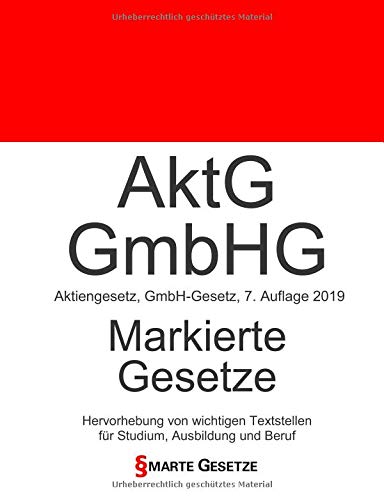 AktG | GmbHG, Aktiengesetz | GmbH-Gesetz, Smarte Gesetze, Markierte Gesetze: Hervorhebung von wichti