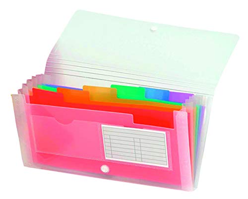 Exacompta 55398E Trieur midi 7 Compartiments 14 x 26 cm Blanc transparent