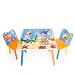 Produktbild Homestyle4u 1120 Kindersitzgruppe Meer Fische , Kindermöbel Set aus 1 Kindertisch und 2 Stühle , Holz Blau Bunt
