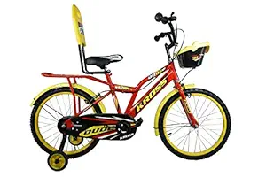 Kross Dude 20 Inches Single Speed Bike for Kids of Age 5-8 Yrs Red & Yellow