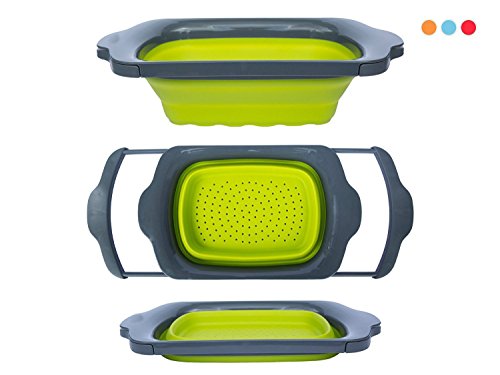 Erasky Küchensieb Schüssel Ausziehbar Faltbar Silikon Geschirr Sieb Küche Ordnung
