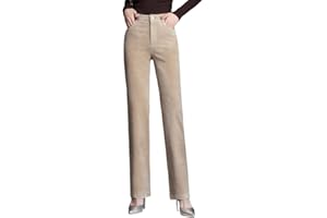 DISSA Femmes Pantalon Droit Taille Haute Grande Taille Pantalon de Travail Velours côtelé Printemps et Automne Épais,P12