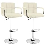 barhocker creme Maße: Gesamthöhe 90-112cm / Höhenverstellung ca.62-84cm / Sitzfläche ca.51x37cm / Ø Fuß ca.41,5cm