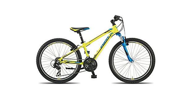 KTM Wild Cross 24, Bicicletta da Bambina, 2015, Colore Giallo Fluo Opaco  Blu RH 31, 12,70 kg : Sport e tempo libero