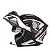 Produktbild OUTO Aufdeckende Helm Motorrad Outdoor Riding Bluetooth Kopfhörer HD Anti-Fog-Spiegel Full Face Helm Männer Und Frauen Kühle Persönlichkeit (Farbe : Black Lines, größe : XL)