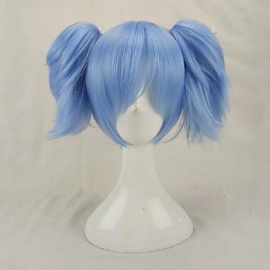 WIGSSALE Synthetic Wig Straight With Ponytail Blue Women's Capless Cosplay Wig Medium Synthetic Hair