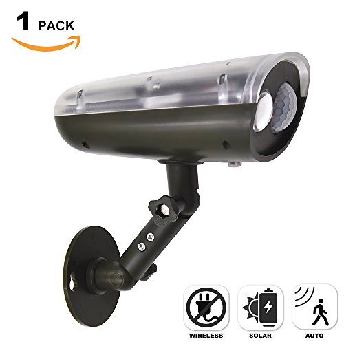 Preisvergleich Produktbild Solar 3W LED Strahler Außenleuchte Fluter Außenwandleuchte mit Bewegungsmelder Außen, Arbeiten von Dämmerung bis Morgen, Kalte Weiße Beleuchtung, 1er Pack von Enuotek