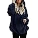 Produktbild TianWlio Damen Hoodie Frauen Langarm Hoodie Mode Langarm Herbst Winter Hooded Sweatshirt Mantel Winter warme Wolle Reißverschluss Taschen Baumwolle Mantel Outwear