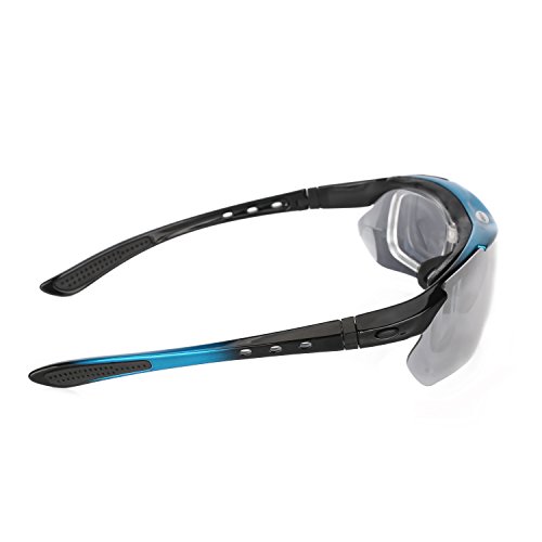 MOREZONE Radbrille, Polarisierte Radbrillen Brille Sunglasses zum Ski Hiking Outdoor-Sport Brillen mit 5 wechselbaren Linsen, UV-Beständig Fahrrad Radbrillen Fahrradbrille - 6