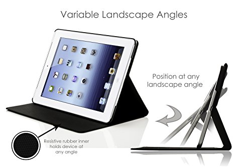 Forefront Cases® Neue Leder Hülle / Tasche / Case / Cover für Apple iPad 2 / iPad 3 / iPad 4 – Rundum-Geräteschutz und intelligente Auto-Sleep-Wake-Funktion mit 3-JAHRES-GARANTIE VON FOREFRONT CASES – inkl. Eingabestift und Displayschutz - 2