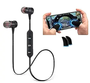 Z X CREATIVE Wireless Bluetooth Earphone Headphone for Calling & Music with mic & Warranty for All Android & Smartphones Devices + Free 1 Pair Pubg-Anti SlipThumb