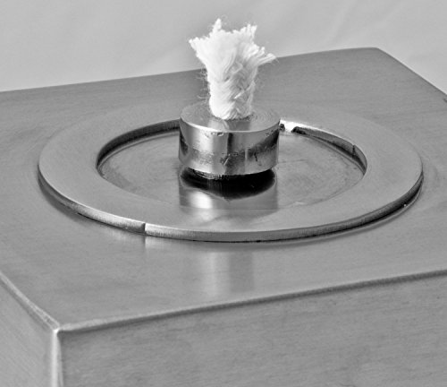 Exklusiv Öllampe quadratisch LAMPADA PIAZZA aus rostfreien gebürsteten Edelstahl 11x11x12cm L/B/H - 2