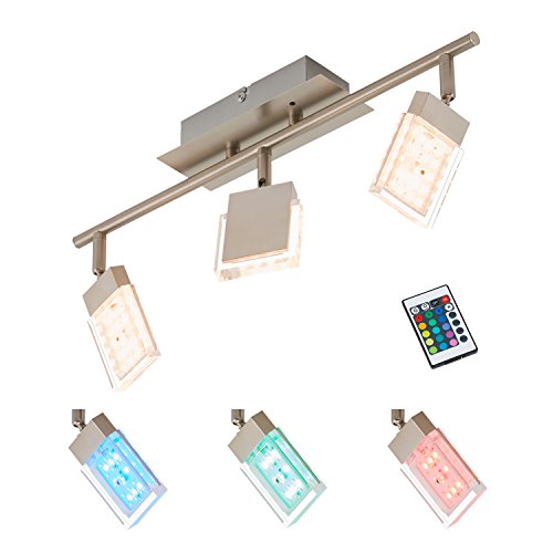 Briloner Leuchten, LED Deckenstrahler, Farbsteuerung/Farbwechsel mit Fernbedienung, dimmbar, Deckenleuchte, Deckenlampe, Spots, LED Strahler, Wohnzimmerlampe, Deckenspot, Lampe Kinderzimmer, Deckenbeleuchtung, Deckenlampe Wohnzimmer-Kinderzimmer-Schlafzimmer, schwenkbar - 7