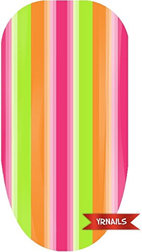 Colourful Stripes Full Nail Art Wrap by YRNails
