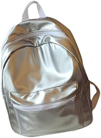 Rucksack, Quistal Women's Multi Pocket Casual Waterproof Nylon Bags Travel SchoolBag Backpack Rucksack Girls Boys Leather School Bag (Silver)