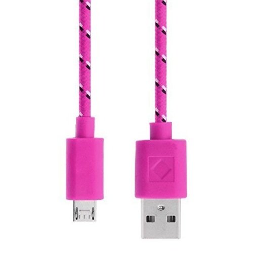 Hosaire Datenkabel Android USB Cable Mehrfarben Nylon Phone USB Kabel für Samsung, HTC, Sony Usw,1 m,Rosa - 3