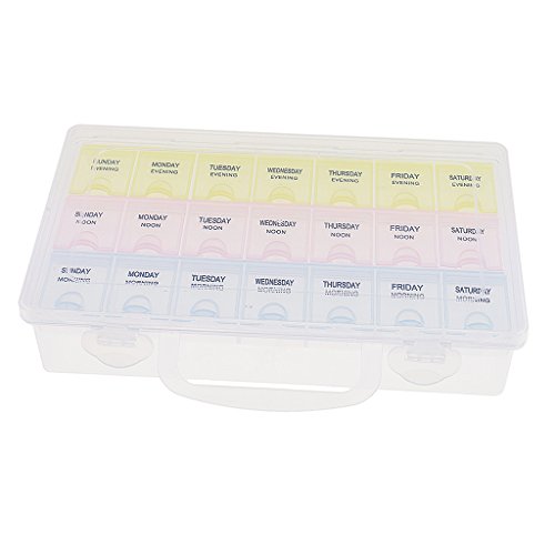 Gazechimp 7 Tage Tablettenbox 3 Kammern /Tag Pillen Tabletten Box Tablettendose Pillendose Pillenbox Tablettenbox - 3