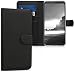 Produktbild kwmobile Hülle für Wiko View XL - Wallet Case Handy Schutzhülle Kunstleder - Handycover Klapphülle mit Kartenfach und Ständer Schwarz