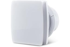 Glovios Badlüfter 100mm mit Rückstauklappe Leise Abluftventilator 12W Badezimmer Lüfter Weiß Wandventilator Lüfter Für Küche Bad WC Gewächshaus Garage, IPX4