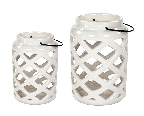 Deko Laterne 2 Stück weiß