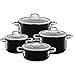 Produktbild Silit Topf-Set 4-teilig Fleischtopf Bratentopf Passion Black Schüttrand Made in Germany Hohlgriffe Glasdeckel Silargan Funktionskeramik induktionsgeeignet spülmaschinengeeignet