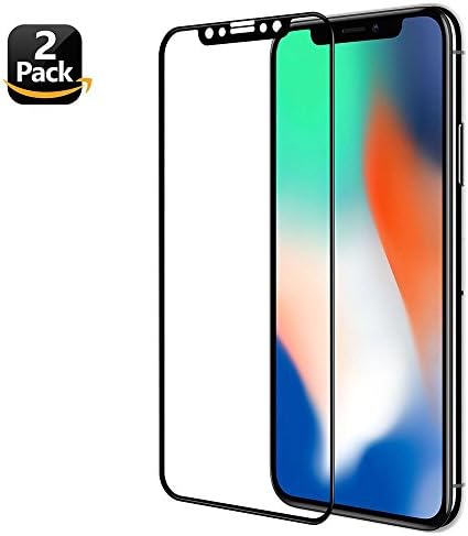 Harbor iPhone X Screen Protector, iPhone X Tempered Glass Screen Protector [9H Hardness] [3D Full Coverage] for iPhone X (Black Edge, 2-Pack)