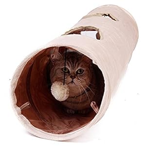 Gato Juguetes Túnel con 2 Agujeros para Explorar 120x25cm