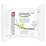 Simple Kind to Skin Micellar Cleansing Wipes, 25 wipes - Pack of 3 (75 Wipes)