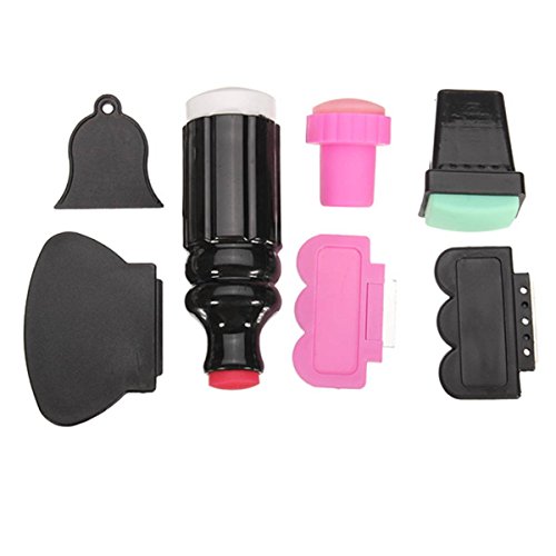 DANCINGNAIL Nagel Kunst Nail Art Doppelstempel Stamping Schablon Zubehör Stamp Stempel Scraper Set DIY Nageldesign