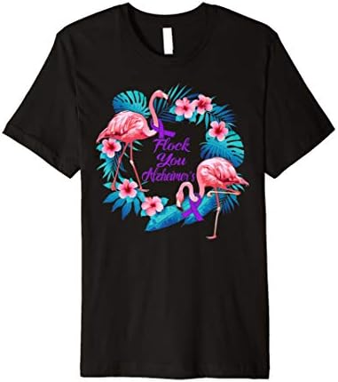 flock Alzheimers flamingo t shirt - funny Alzheimers shirts