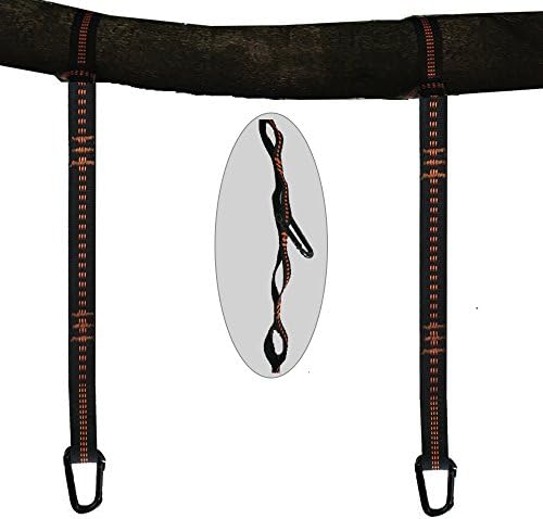 Tree Swing Straps Hanging Kit-Two 5ft Adjustable Straps(16loops total) and 2 Heavy-duty Carabiners,Hold up to 2000 lbs,Easy Swing &amp; Hammock Hanging Installation,100% Non-scratch to Tree