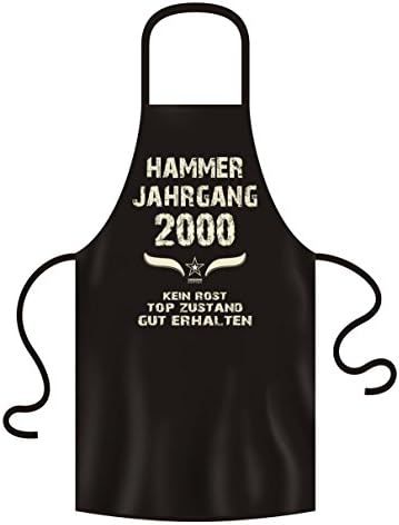 18 Birthday Gift BBQ Apron Cooking Apron Hammer Vintage 2000 Black and Certificate Gift Idea for Him or Her