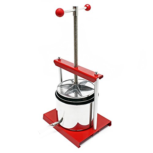 Fruchtpresse Weinpresse Stahl 6 l Edelstahlkorb Obstpresse Beerenpresse - 2