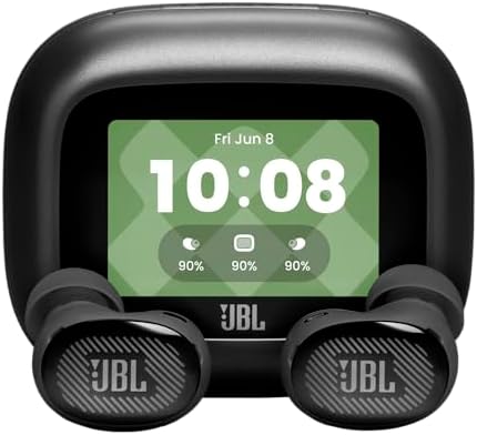 JBL Live Buds 4, Auricolari Wireless con Cancellazione Adattiva del Rumore, Bluetooth, Autonomia di 40 Ore, Impermeabilità IP55, Smart Charging Case, Nero
