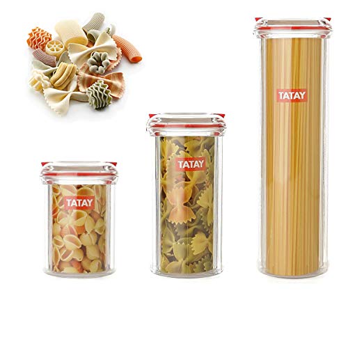 PracticFood - Set di Barche da Cucina Ermetiche in Plastica di Alta qualità con Chiusura di Sicurezza. (3X 3 Dimensioni)