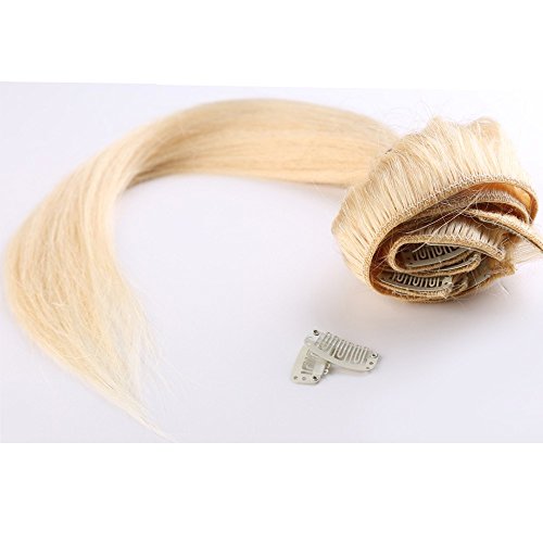 100% Remy-Echthaar Clip-In-Extensions für komplette Haarverlängerung 90g-40cm (#613 Hellblond) - 2