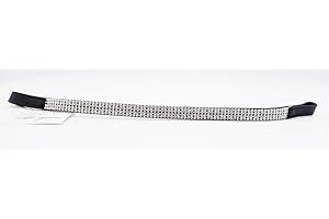 Aces Equine BLING DIAMANTE BROWBAND SILVER SPARKLY STRAIGHT SHAPE FULL COB & PONY