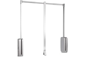 Emuca - Appendiabiti per armadio Sling, 450 - 600, Cromato brillo, Acciaio e Tecnoplastica.