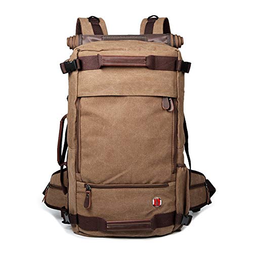 Preisvergleich Produktbild Herrenrucksack Business Bag Freizeittasche Schultasche Laptoptasche Reisetasche - Wasserdichte Sportleinwand Mit Großer Kapazität ZHML (Farbe : Brown, größe : 31 * 18 * 52cm)