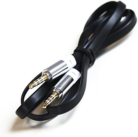 LAYEN Black 1m / 3.2ft Flat Noodle 3.5mm to 3.5mm Male to Male AUX Audio Extension Cable. For your PC, Car, Stereo, MP3, Dock etc. Go Tangle Free !