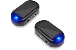 Shudyear Car Solar Power Simulated Dummy Alarm，Anti-Theft LED Flashing Security Light Fake lamp，with USB Charger Port，car Security Accessories Universal for Most Cars Pack of 2(Blue)