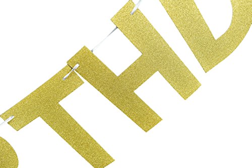 3 Meter Happy Birthday Girlande Golden Giltter Geburtstag Girlande Birthday Banner - 4