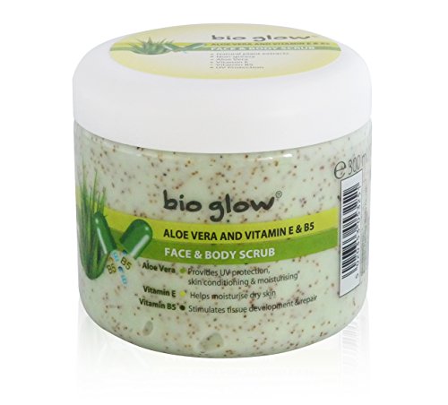 Bio Glow ALOE VERA Face & Body Scrub Vitamin E and B5 UV Protection 300ml