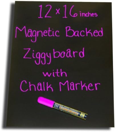 Cohas Magnetic Backed Board Measuring 12 by 16 Inches includes Liquid Chalk Marker, Blackboard, Pink Marker